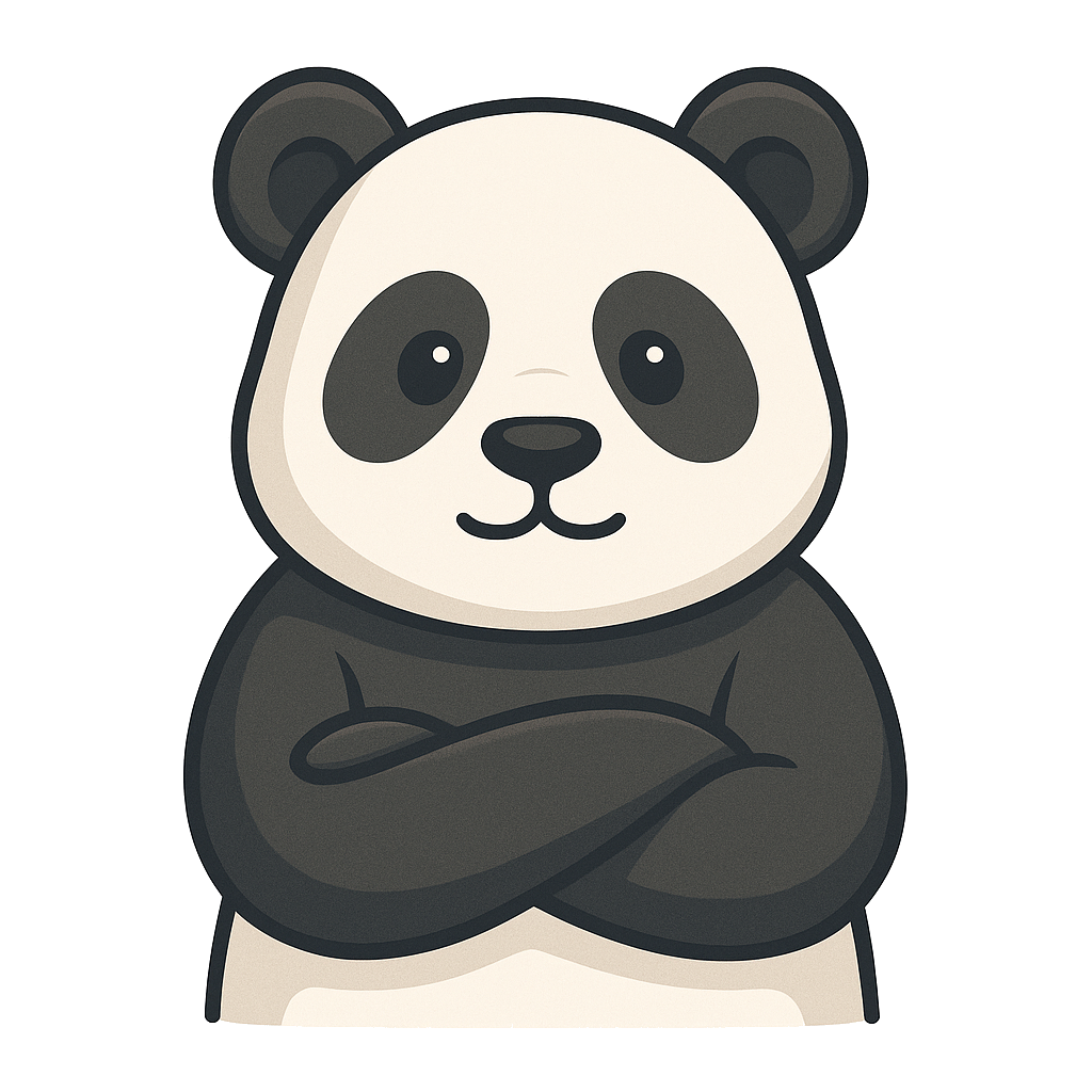 Smiling panda mascot